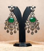 Panna maharani chandeliers Rich Green hue of emeralds combined with cz diamonds
