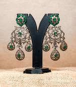 Rajwadi raniyan drops glamorous chandeliers with a polki finish