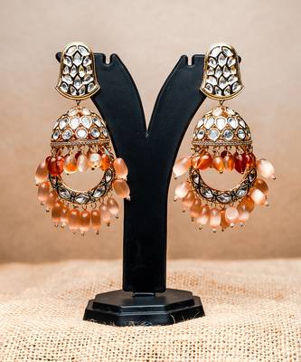 Nawabi polki chaandbali jhumkaas dazzling in jewels embedded in a polki and diamond finish with a touch 1