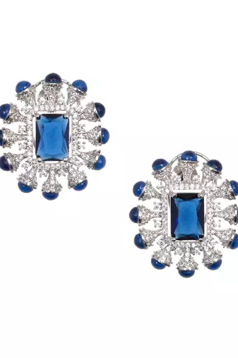 Naval majesty diamonds encrusted with semi precious saphire stones in a classic finish for everything fantaisie.