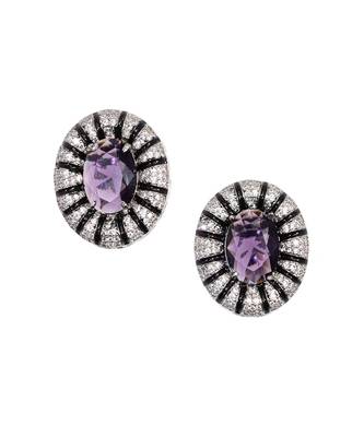 Amethyst aura studs 1 Pair of Earring  1