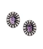 Amethyst aura studs 1 Pair of Earring 