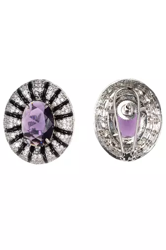 Amethyst aura studs 1 Pair of Earring 
