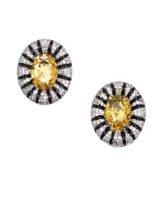 Citrine aura studs 1 Pair of Earring  1