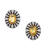 Citrine aura studs 1 Pair of Earring 