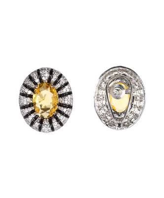 Citrine aura studs 1 Pair of Earring  2