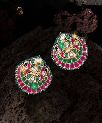 Nawab ruby emerald studs 1 Pair of Earring  1