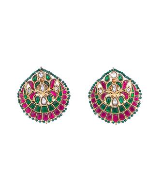 Nawab ruby emerald studs 1 Pair of Earring  3