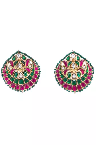 Nawab ruby emerald studs 1 Pair of Earring 