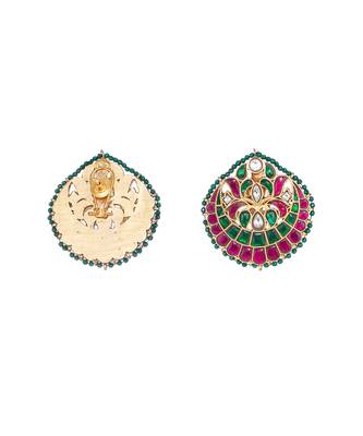 Nawab ruby emerald studs 1 Pair of Earring  4