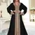 Black color full sleeves Handmade Moroccan Kaftan with Sun-proof hiijab