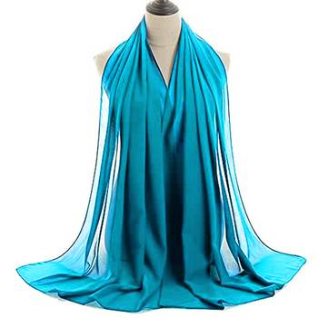 Cyan color full sleeves Handmade Moroccan Kaftan with Sun-proof hiijab 5