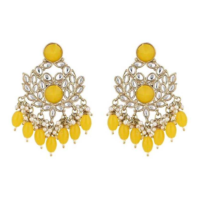 traditional kundan pearl chandbali earrings