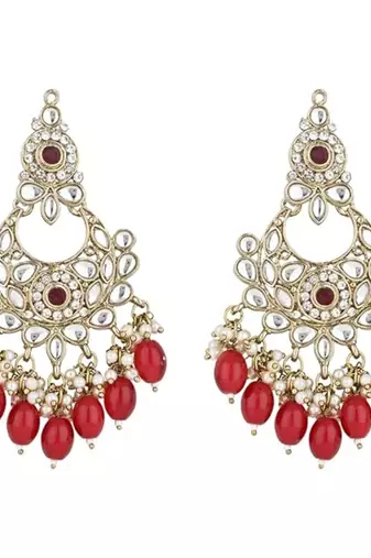 traditional kundan pearl chandbali earrings