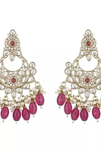 traditional kundan pearl chandbali earrings