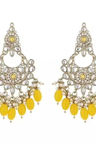 traditional kundan pearl chandbali earrings