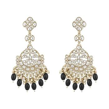 traditional kundan pearl handcrafted dangle chandbali earrings ethnic jewellery 6