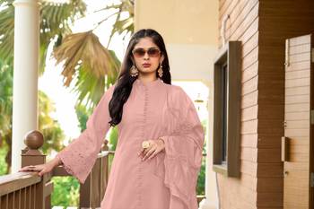 Nikhaar hand embroidery art silk stitched a line trouser kurta & dupatta  5