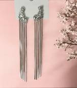 Anti Tarnirsh Unique Trending Silver Chain Drop Earrings