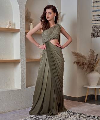 One Shoulder Ombre Drape 1