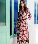 Maroon Floral Kurta with Comfortable Palazzo Set