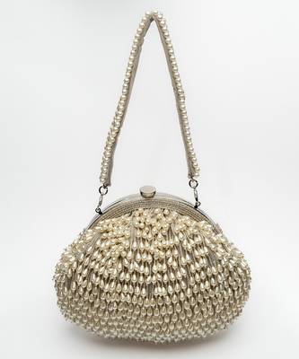 Pearl treasure clutch silver 2