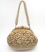 Pearl treasure clutch gold