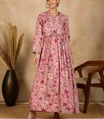 Winered women pink embroidered dress with jacket