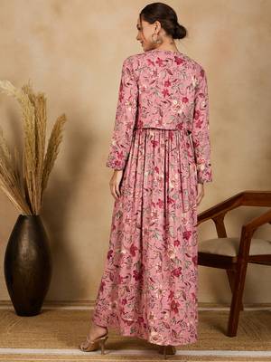 Winered women pink embroidered dress with jacket 6