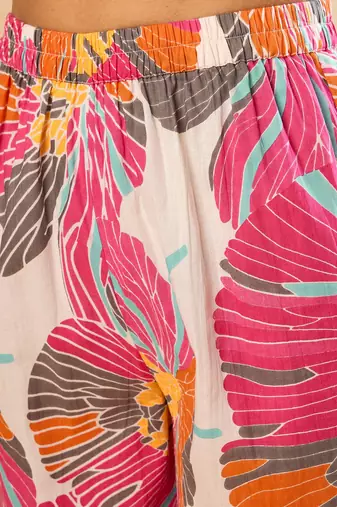 winered women floral print naira-cut co-ord set