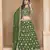 Embroidered Art Silk Green Lehenga Choli