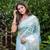Kimisha women's sky blue tissue kanjeevaram saree with unstitched blouse piece