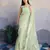 Women'S Pista Shimmer Net Sequinned Saree With Unstitched Blouse Piece