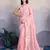 Pink Shimmer Net Embroidered Saree With Unstitched Blouse Piece