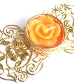 Floral Ornate Metallic Rangoli Centre Wax interchangable and Refill Diwali Diya