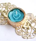 Floral Ornate Metallic Rangoli Centre Wax interchangable and Refill Diwali Diya