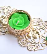 Floral Ornate Metallic Rangoli Centre Wax interchangable and Refill Diwali Diya