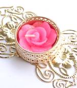 Floral Ornate Metallic Rangoli Centre Wax interchangable and Refill Diwali Diya