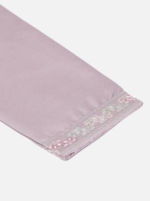 Cotton silk embroidered mauve kurta and trouser with floral embroidered mauve nehru jacket 4
