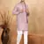 Cotton mauve kurta and trouser with embroidered mauve nehru jacket