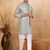 Cotton grey kurta and trouser with embroidered grey nehru jacket