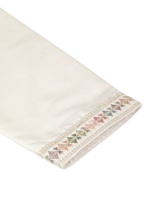 Cotton silk embroidered cream kurta and trouser with floral embroidered cream nehru jacket 4
