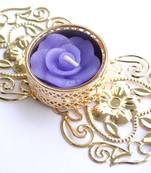 Floral Ornate Metallic Rangoli Centre Wax interchangable and Refill Diwali Diya