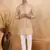 Cotton beige kurta and trouser with embroidered beige nehru jacket