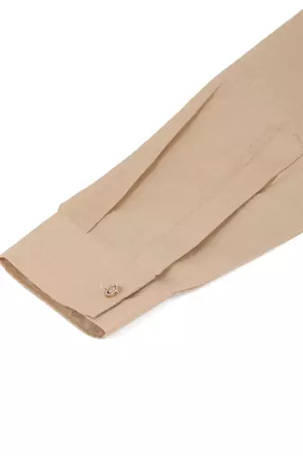 Cotton beige kurta and trouser with embroidered beige nehru jacket