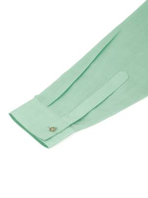 Cotton green kurta and trouser with embroidered green nehru jacket 4
