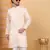 Men peach cotton silk ethnic motifs embroidered kurta