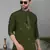 Men olive green cotton silk mirror worked kurta