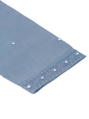 Men blue cotton silk mirror worked kurta 5