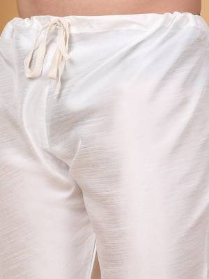 Silk blend cream kurta and churidar with embroidered lime yellow nehru jacket 5